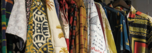 A rail of vintage shirts
